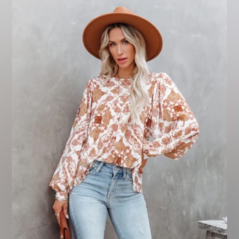 Vici Piece Of My Heart Printed Blouse